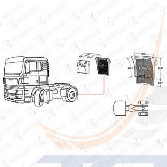 Крыло заднее задняя часть левое/правое с брызговиком MAN TGA XL-XXL/L-XL/TGX/TGS T340068 ТСП КИТАЙ - 2