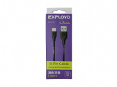 Дата-кабель USB 8 Pin 1M Classic круглый черный EX-K-482 EXPLOYD