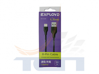 Дата-кабель USB 8 Pin 1M Classic круглый черный EX-K-482 EXPLOYD - 2