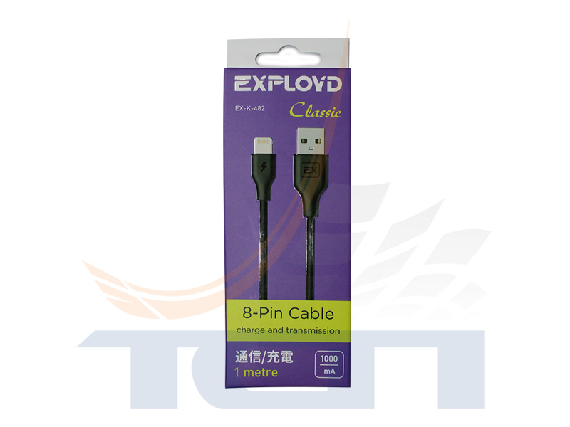 Дата-кабель USB 8 Pin 1M Classic круглый черный EX-K-482 EXPLOYD - 3