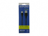 Дата-кабель USB 8 Pin 2M Classic круглый черный EX-K-488 EXPLOYD