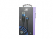 Дата-кабель Fishbone USB - Type-C 3A 1м синий 1264908 38505 BORASCO