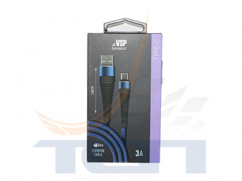 Дата-кабель Fishbone USB - Type-C 3A 1м синий 1264908 38505 BORASCO - 2