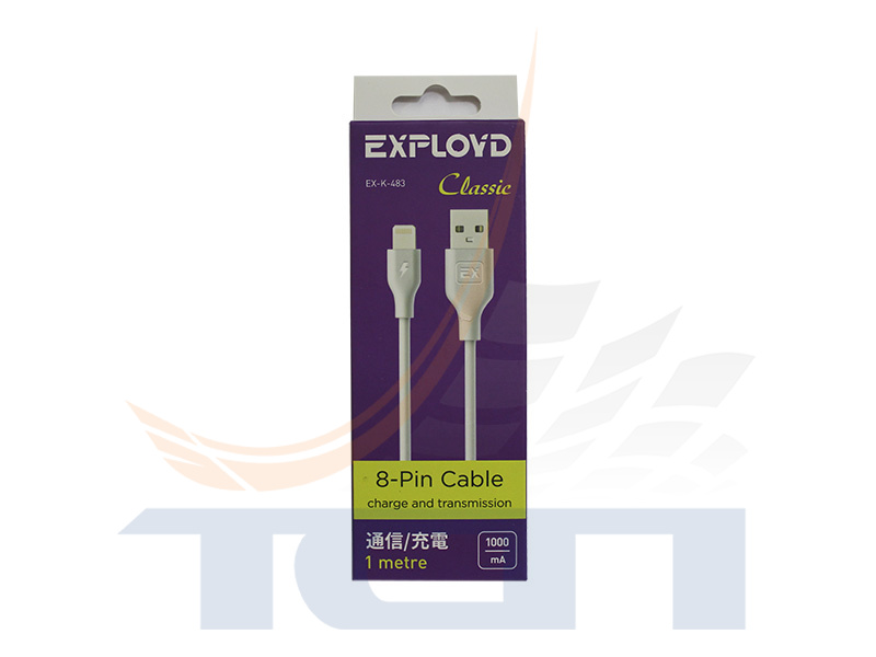 Дата-кабель USB - 8 Pin Classic круглый белый 1М 1214779 EX-K-483 EXPLOYD - 3
