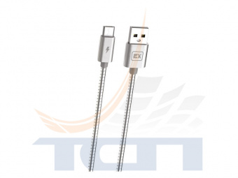 Дата-кабель USB-microUSB кругл. металл черн. синий 1M 2.1A Metal SONDER 1218296 EX-К-697 EXPLOYD - 2