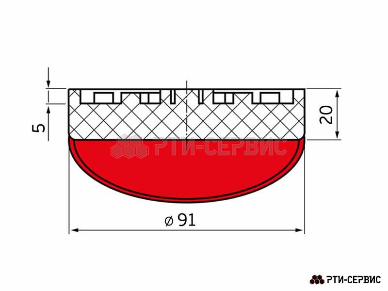 Опора резиновая на домкрат подкатной ø91 h20 - 4