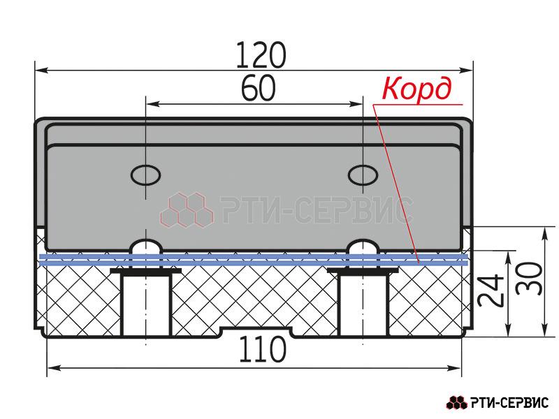 Накладка резиновая для подъемников: Т-4, AE&T, Peak, AMGO, Avik, Fagihi, Nordberg. КОРД - 5
