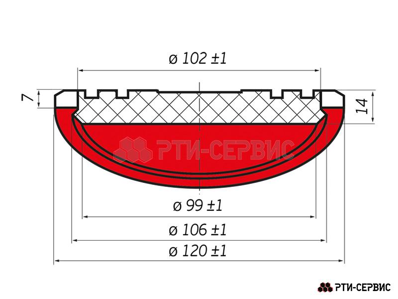 Накладка резиновая на домкрат подкатной ø106 h14 - 4