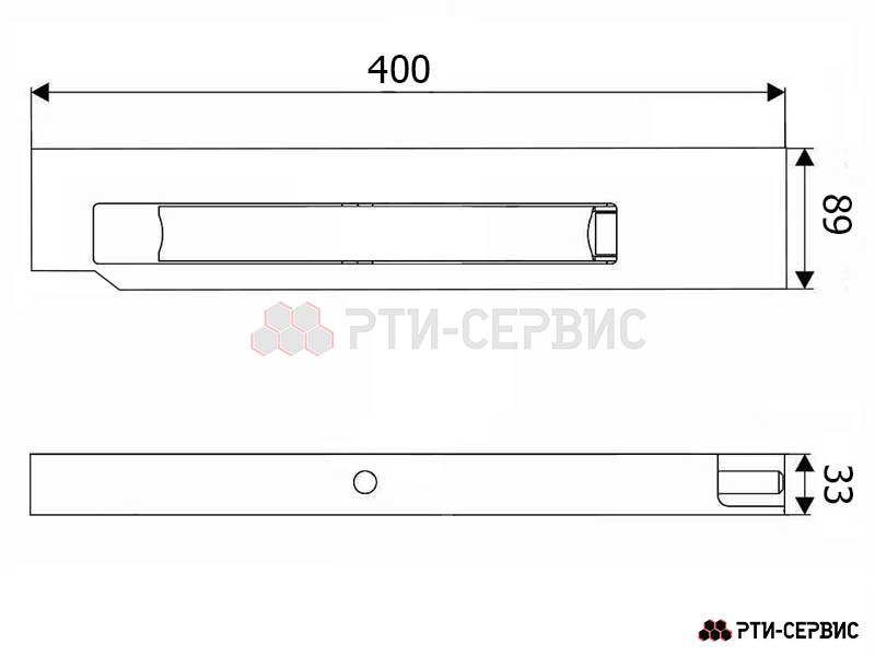 Замок борта алюминиевый 400 мм (левый) (ручка нержавейка) - 5