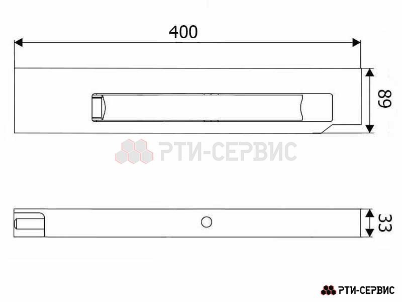 Замок борта алюминиевый 400 мм (правый) (ручка нержавейка) - 4