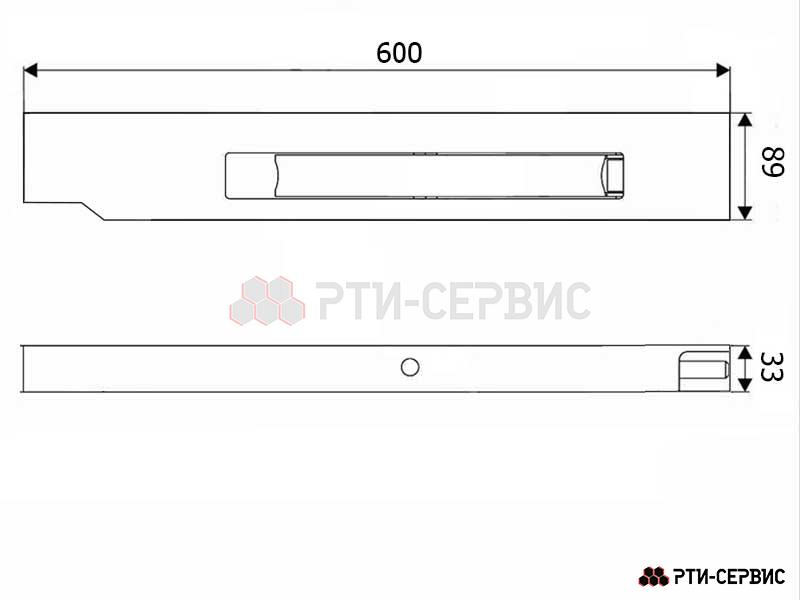 Замок борта алюминиевый 600 мм (левый) (ручка нержавейка) - 5