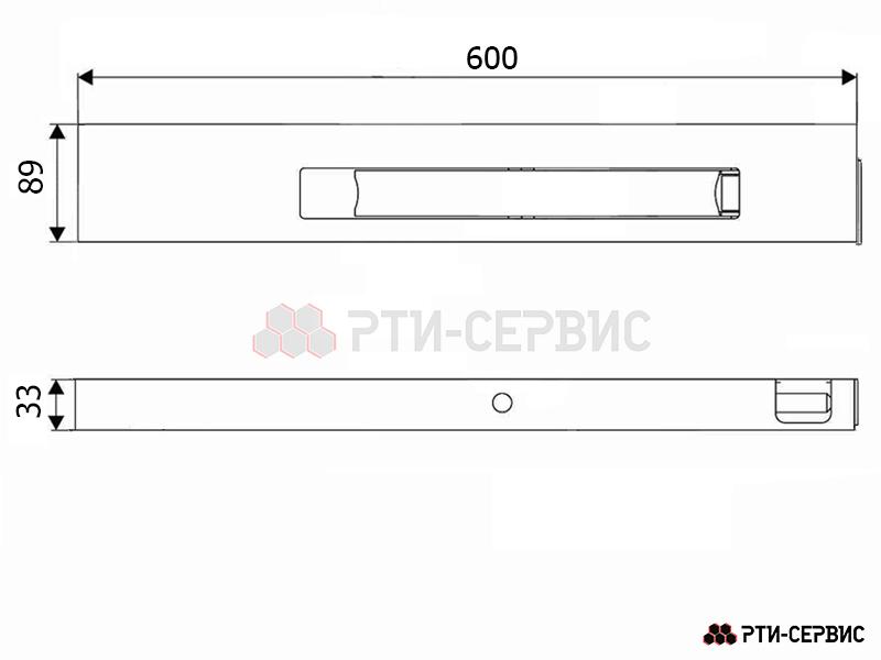 Замок борта алюминиевый 600 мм (левый) с заглушкой - 4