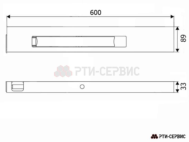 Замок борта алюминиевый 600 мм (правый) с заглушкой - 4