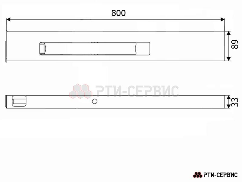 Замок борта алюминиевый 800 мм (правый) c заглушкой - 4