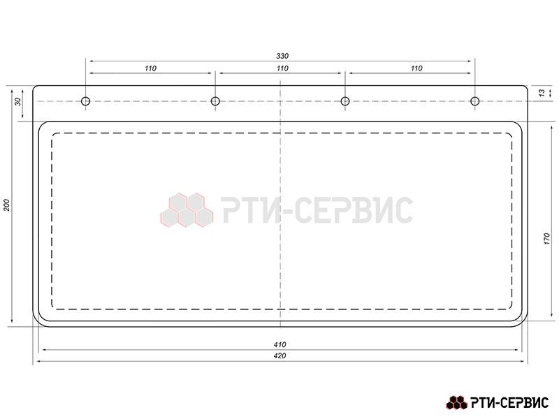 Брызговик 420х200 мм Стрелка/Кирпич (свет.) - 2