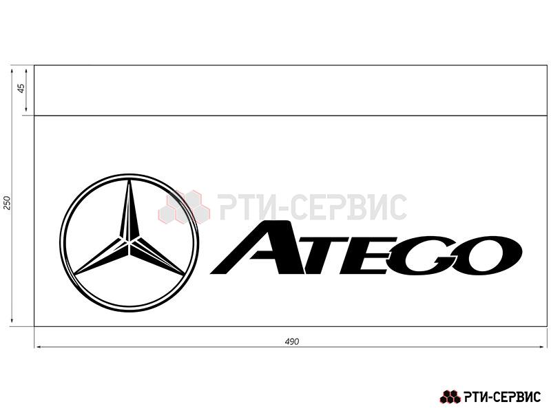 Брызговик 490х250 мм Mercedes (эконом) Atego - 3
