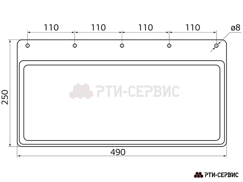 Брызговик 490х250 мм Стрелка/Кирпич (свет.) - 5