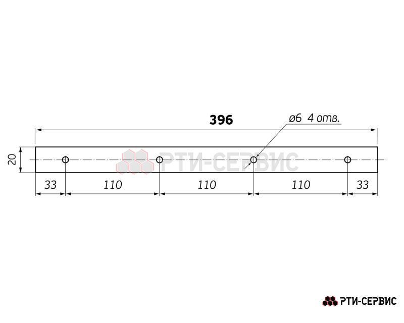 Планка крепления брызговика 400, 420 мм (комплект 2 шт.) - 2
