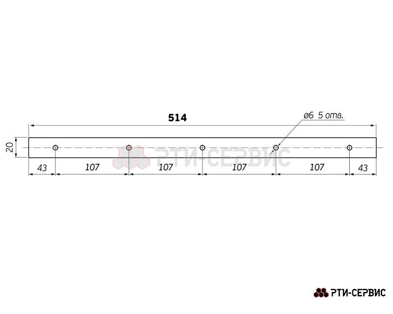 Планка крепления брызговика 515, 520 мм (комплект 2 шт.) - 2