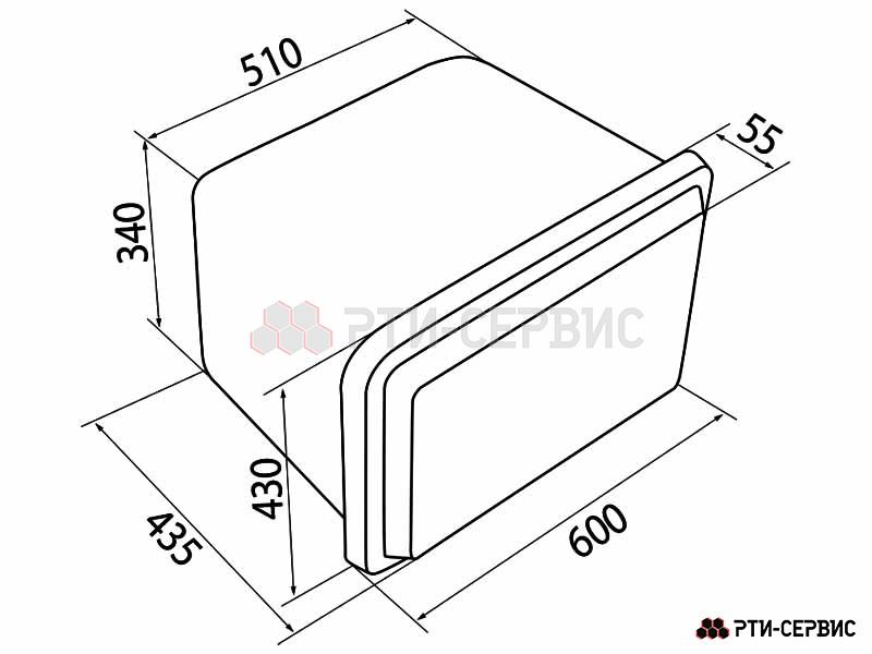 Ящик инструментальный пластиковый для грузовиков 600x430x435 с замком (77 л) - 6