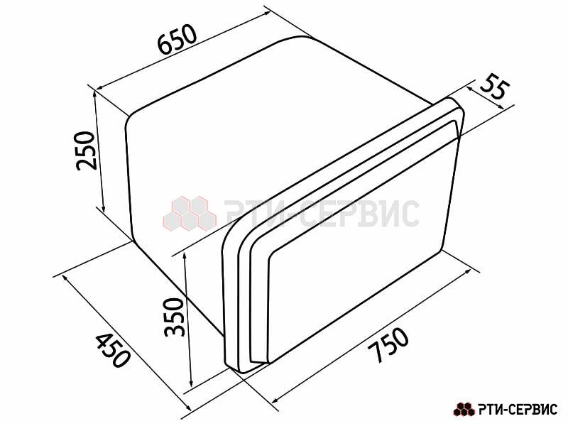 Ящик инструментальный пластиковый для грузовиков 750x350x450 с замками (79 л) - 6