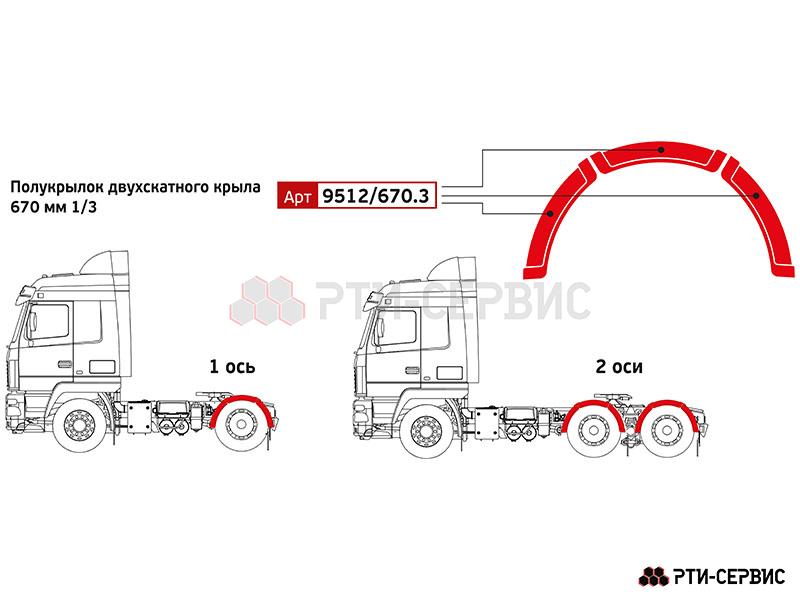 Полукрылок двухскатного крыла 670 мм 1/3 - 6