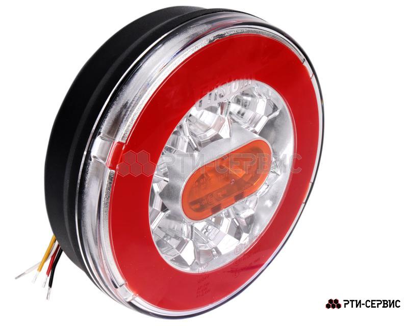 Фонарь задний 3-х функциональный круглый FT110 LED 12/ 24 В - 2