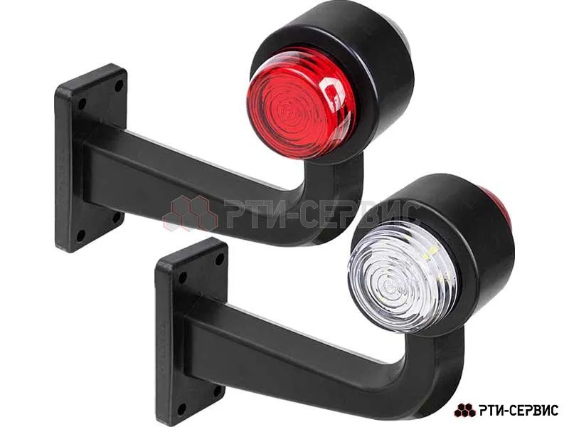 Фонари габаритные на кронштейне (2 шт.) LED красный/белый 24V (17 см)