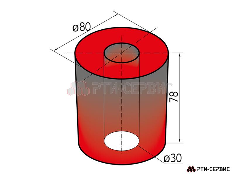 Отбойник (буфер) резиновый 80х30х78 мм (ролик) - 3