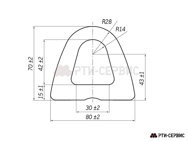 Отбойник (буфер) 2100х80х70 мм - 6