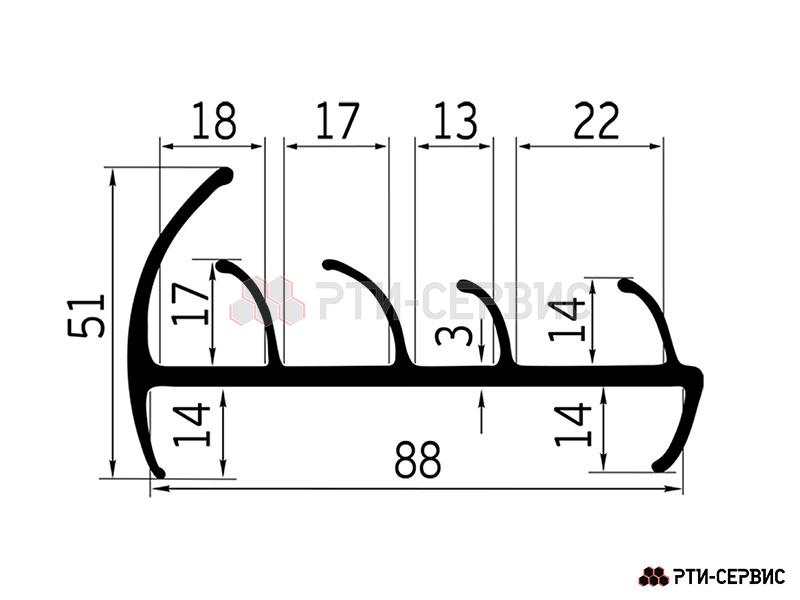 Профиль уплотнительный (88), ТЭП - 2
