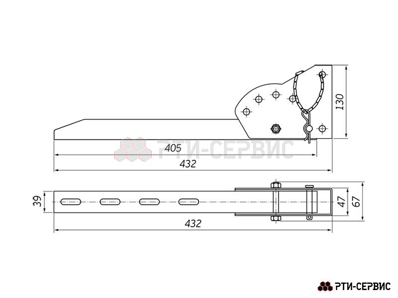 Кронштейн боковой защиты 432 мм - 11