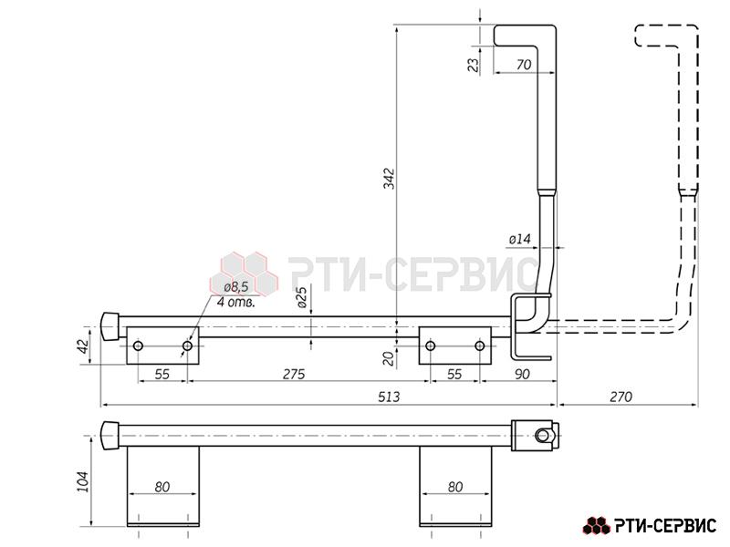 Фиксатор двери подрамный Zn - 3
