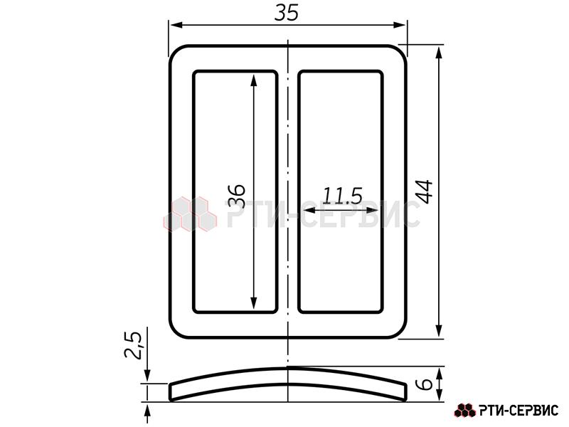 Пряжка пятистенка 36х11,5, Zn (цинк), 20 шт. - 3