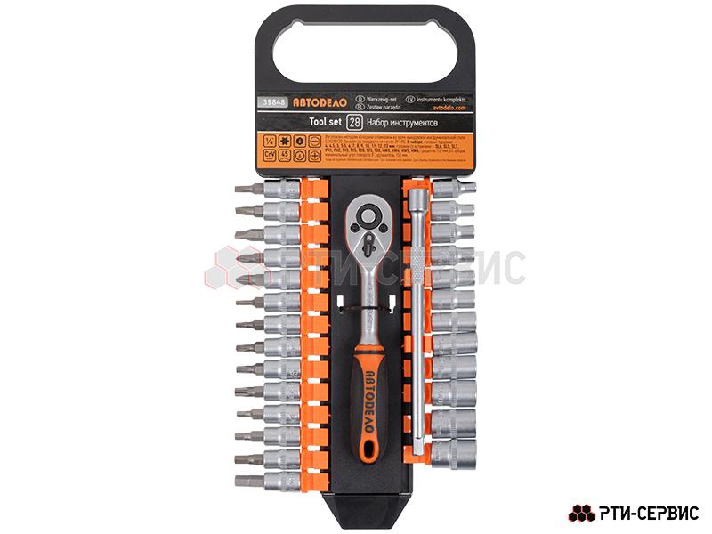 Набор торцевых головок и вставок-бит 1/4"DR (28 пpедметов) - 3