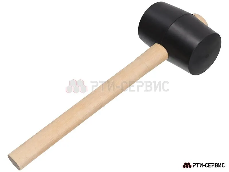 Киянка резиновая 340 г, деревянная рукоятка, черная резина