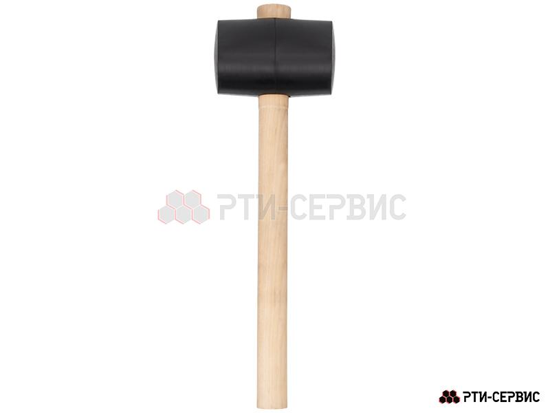 Киянка резиновая 580 г, деревянная рукоятка, черная резина - 3