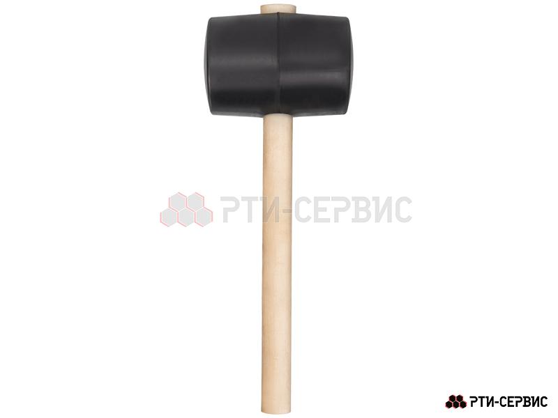 Киянка резиновая 1200 г, деревянная рукоятка, черная резина - 3