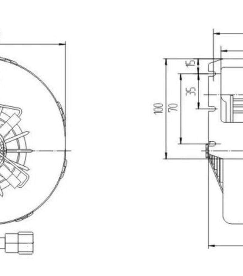 Вентилятор центробежный 140x100 144W 24V аналог Spal 009-B70-74D Артикул: 08-1524 - 2