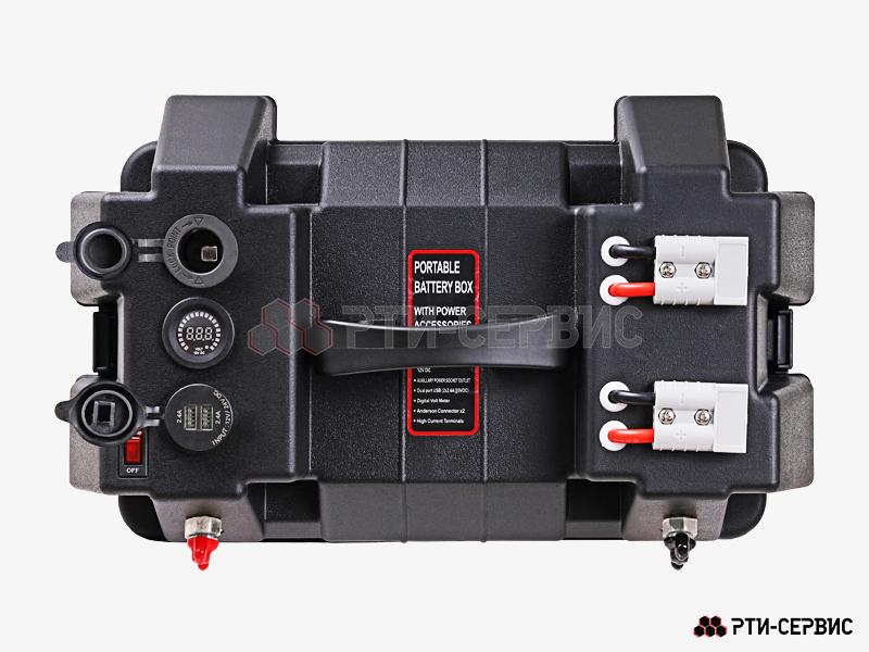 Бокс для аккумулятора с разъёмами 12V (прикуриватель), 2 USB (4.8A), 2шт Андерсона + вольтметр 12В - 2