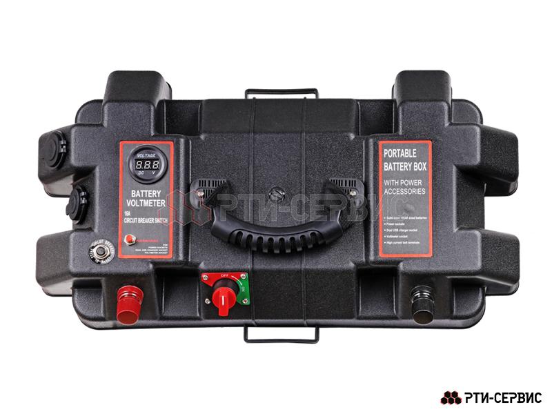 Бокс для аккумулятора с разъёмами 12V (прикуриватель), 2 USB (2.1A + 1A) + вольтметр - 3