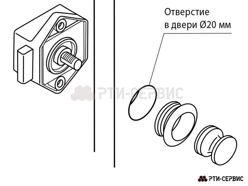 Замок-кнопка push/lock для кемпера, коричневый - 2
