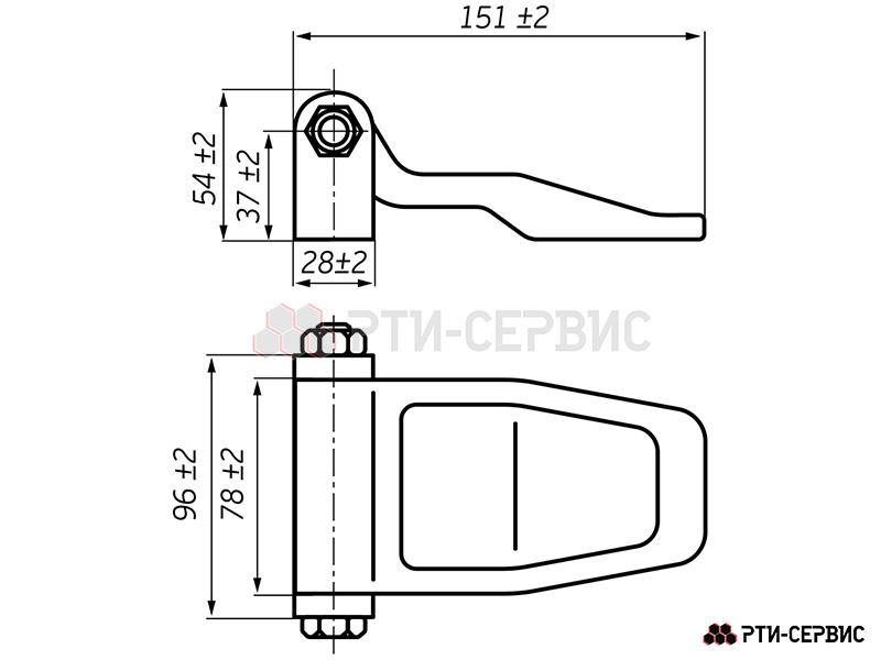 Петля для контейнера 151 мм, Zn - 7