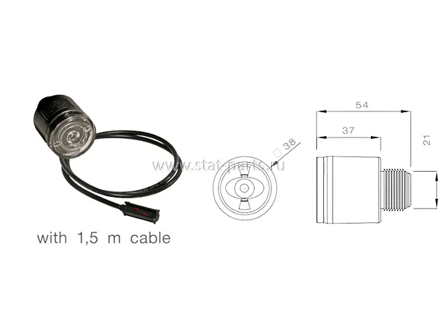31-6704-104 ФОНАРЬ ГАБАРИТНЫЙ БЕЛЫЙ LED MONOPOINT II С КАБЕЛЕМ 1,5М, P&R