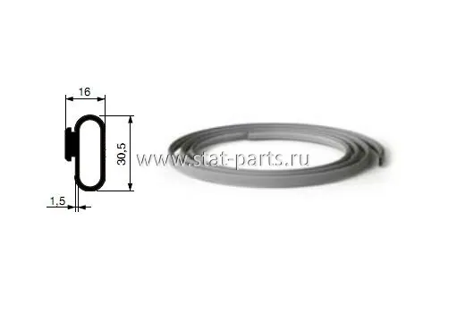 50769 УПЛОТНИТЕЛЬНАЯ РЕЗИНКА GREY 3000ММ