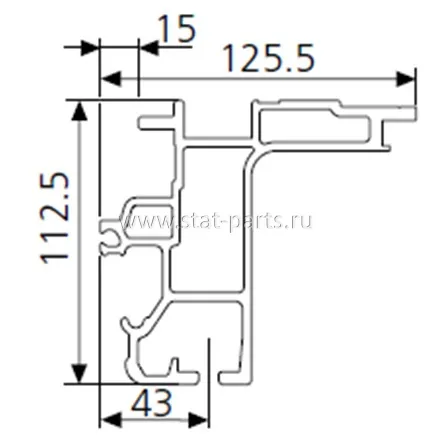 103199/13600 НАПРАВЛЯЮЩАЯ СДВИЖНОЙ КРЫШИ EDSCHA LITE PLUS И SESAM SLIMLINER 13600ММ (38054670)