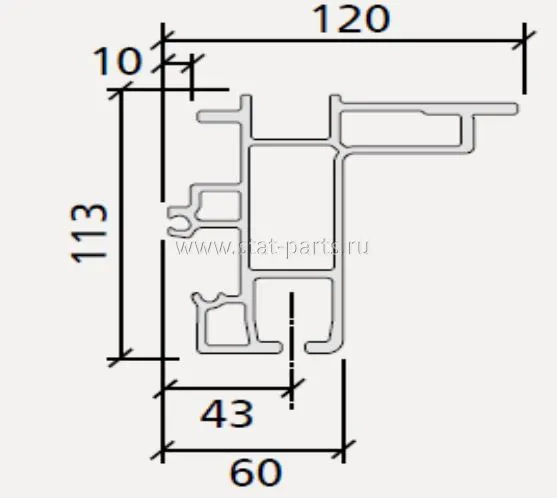 900402/13600 НАПРАВЛЯЮЩАЯ СДВИЖНОЙ КРЫШИ EDSCHA HYBRID И SESAM SLIMLINER 3GRAD 13600ММ