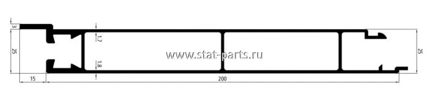 24751/3250 НИЖНЯЯ ЧАСТЬ БОКОВОГО БОРТА 3250Х200Х25ММ С БОРТИКОМ К РАМЕ