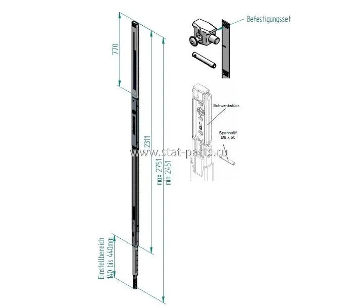 681016800 ПОДЪЕМНАЯ СТОЙКА LIFTMASTER 770N 400ММ-120MM