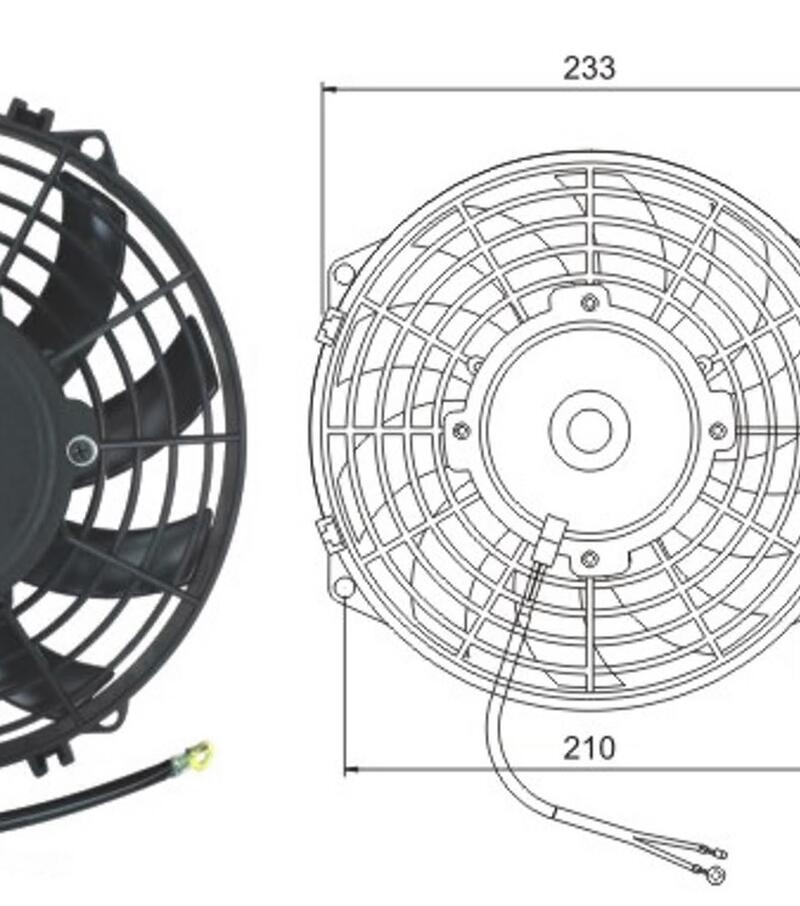 Вентилятор 9" 12V Puller 120W "S" (аналог SPAL 225mm 9" RC-U01371) Артикул: 08-1284 - 2